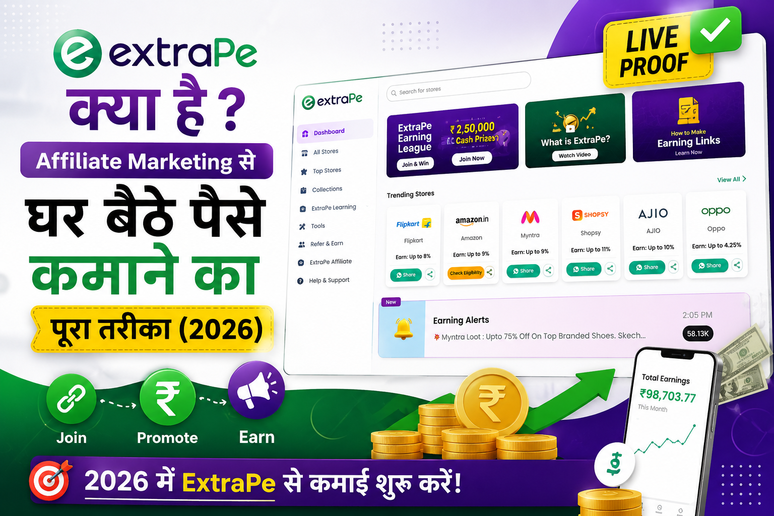 ExtraPe क्या है? Affiliate Marketing से घर बैठे पैसे कमाने का पूरा तरीका (2026)